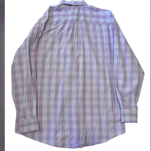 Peter Millar Purple Gray White Button Up Dress Shirt Men's size XL - Picture 4 of 5